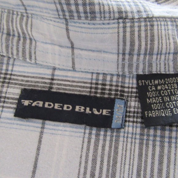 Men's Faded Blue medium Plaid shirt - Picture 9 of 9
